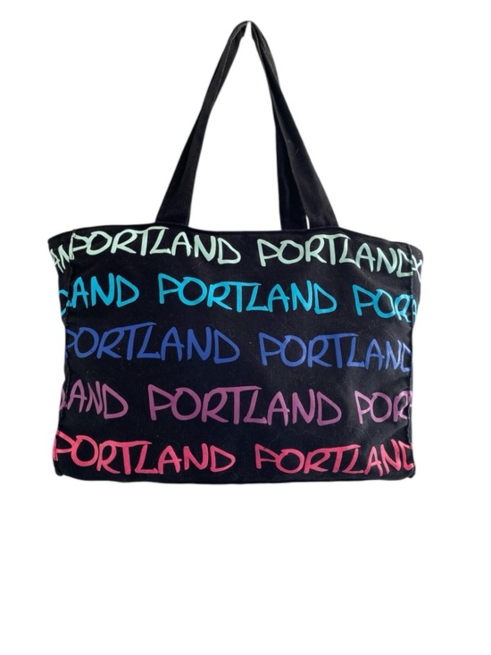 Rare‎ ROBIN RUTH Portland Multicolored Print Canvas Tote Bag